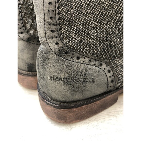 Henry Ferrera Men's Phil-70 Gray Faux Leather Wingtip Chukka Boots Size 12 - Picture 4 of 10